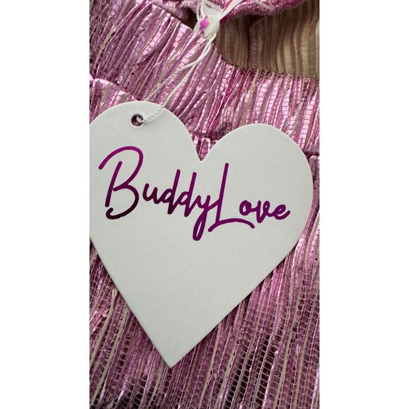 Buddy Love Veronica Textured Shorts Pink Metallic Womens XS New - Picture 7 of 8